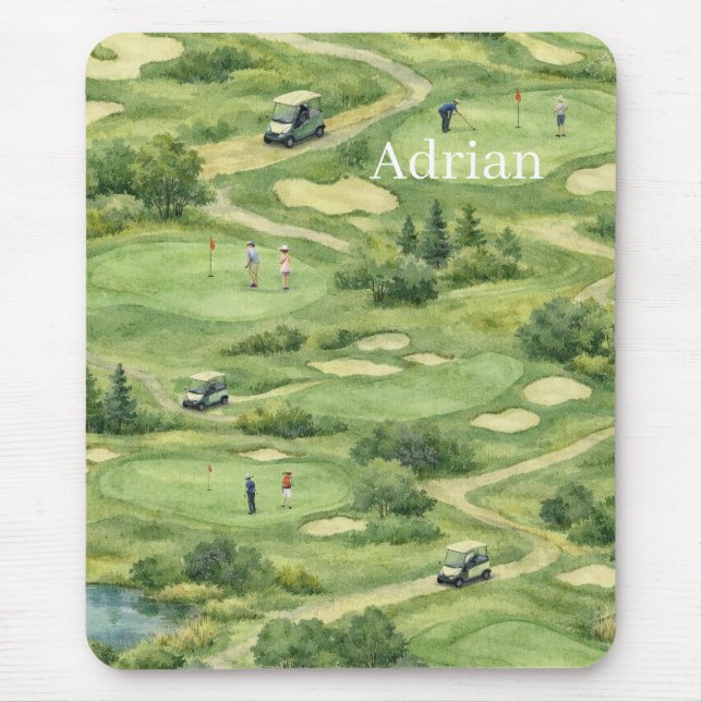 Mousepad Campo de golfe personalizado (Frente)