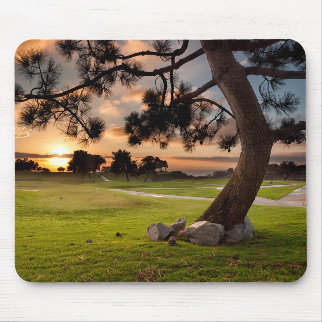 Mousepad Campo de Golfe Pôr do Sol (Frente)