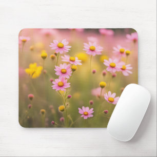 Mousepad Campo de margarida rosa silvestre