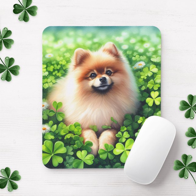Mousepad Campo de Shamrock Verde da Pomerânia (Criador carregado)