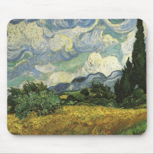 Mousepad Campo de trigo com ciprestes, Vincent Van Gogh