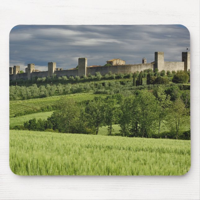 Mousepad Campo de trigo e Monteriggioni distante, na (Frente)