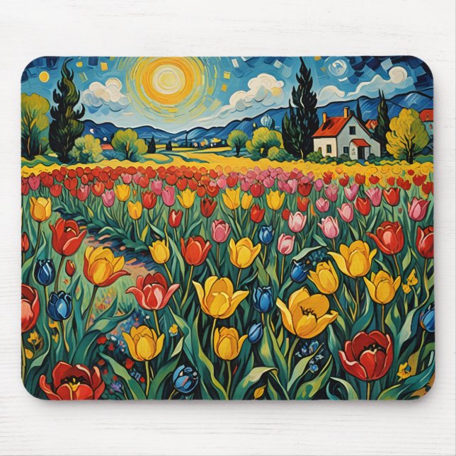 Mousepad Campo de Tulipas Holandês (Frente)