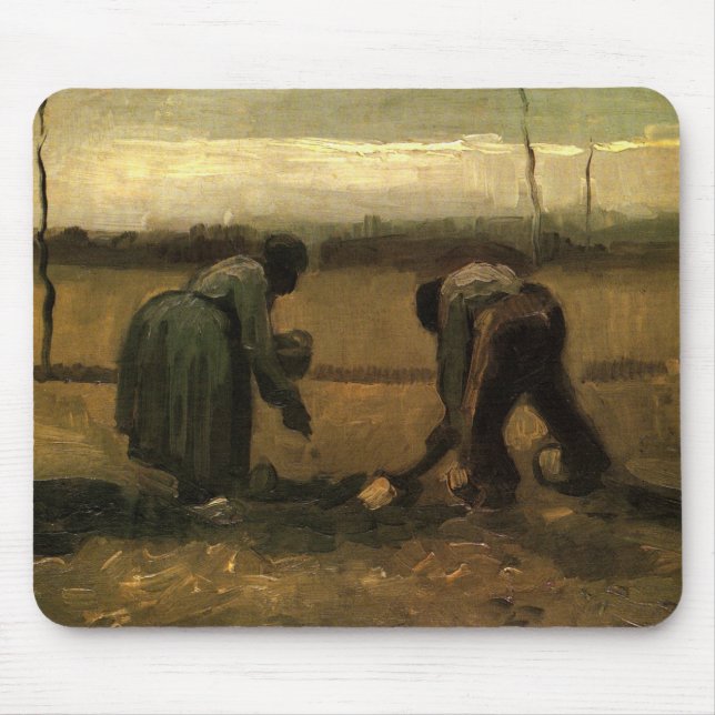 Mousepad Camponesa plantando batata de Vincent van Gogh (Frente)