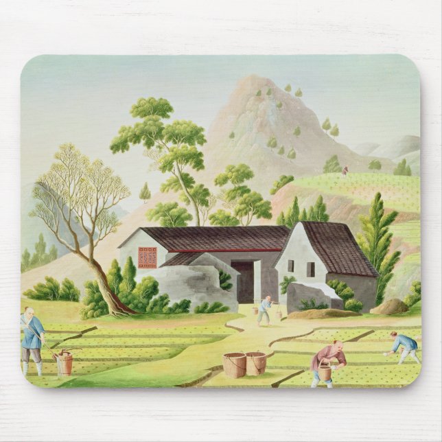 Mousepad Camponeses nos campos de almofada (Frente)