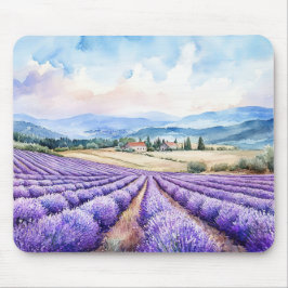 Mousepad Campos de lavanda lindos arte