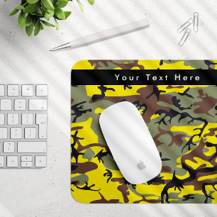 Mousepad Camuflagem Amarela e Marrom, Militar, Exército