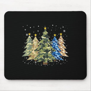 Mousepad Camuflagem Árvores de Natal Camo Xmas Família M