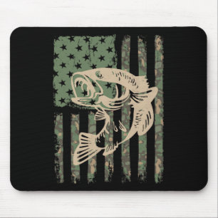 Mousepad Camuflagem Bandeira Dos Eua Grande Boca B Pesca 1