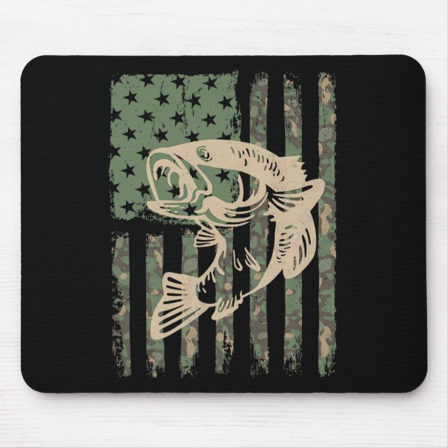 Mousepad Camuflagem Bandeira Dos Eua Grande Boca B Pesca 1 (Frente)