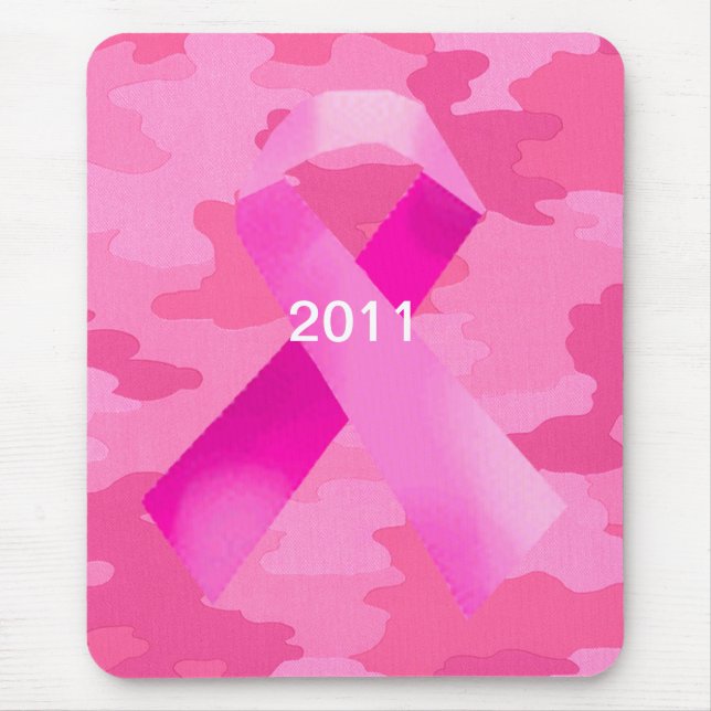 Mousepad Camuflagem Cor-de-Rosa Escuro - Fita Cor-de-Friso  (Frente)