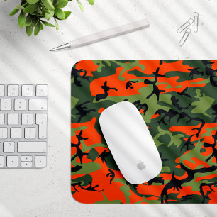 Mousepad Camuflagem Laranja e Verde, Militar, Exército