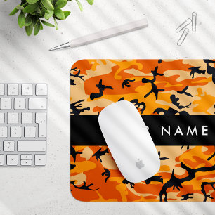 Mousepad Camuflagem Laranja Seu nome Personaliza