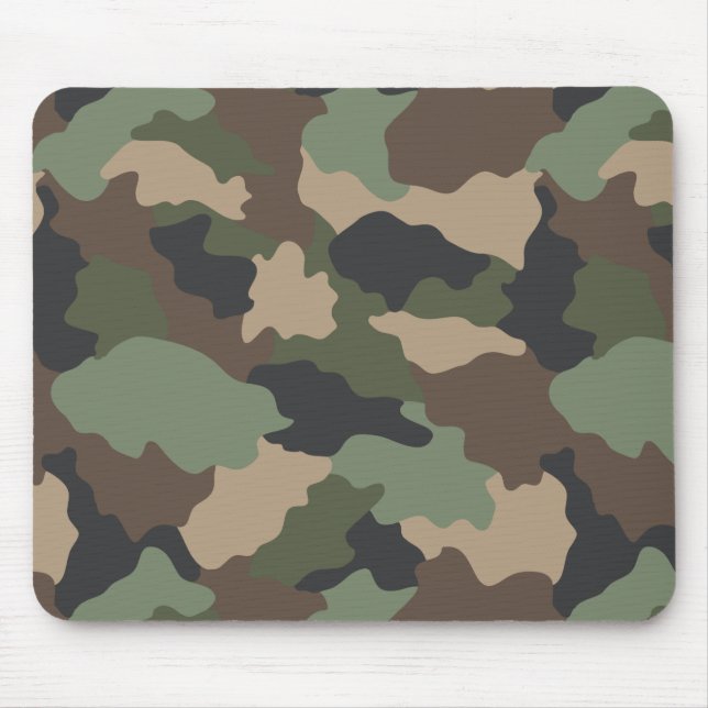 Mousepad Camuflagem Madeira Camo Khaki Tan Preto (Frente)