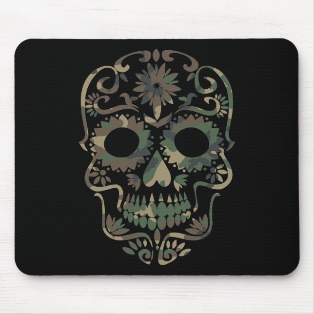 Mousepad Camuflagem militar Camo Dia De Los Muertos Sugar (Frente)