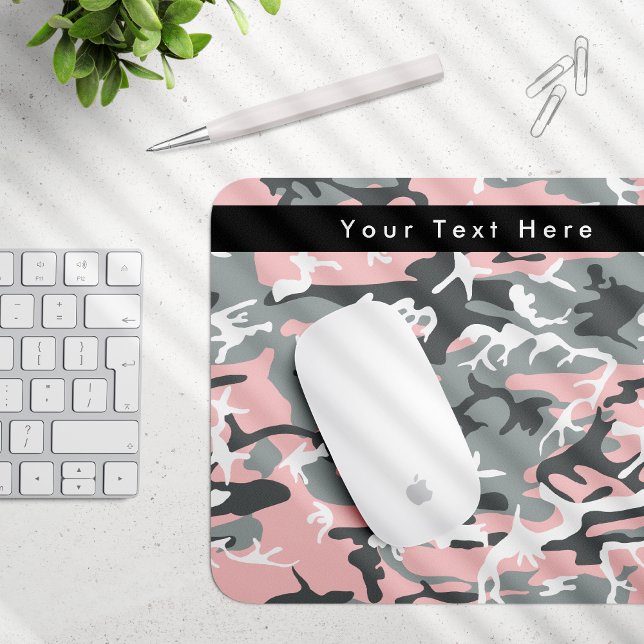 Mousepad Camuflagem Rosa e Cinza, Camuflagem, Militar, Exér (Criador carregado)