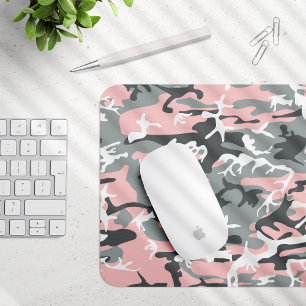 Mousepad Camuflagem rosa e Cinza, Militar, Exército