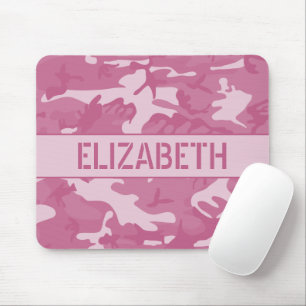Mousepad Camuflagem Rosa Monogramada