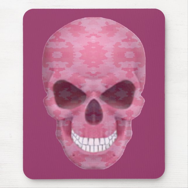 Mousepad Camuflagem rosa - Placa do mouse crânio (Frente)