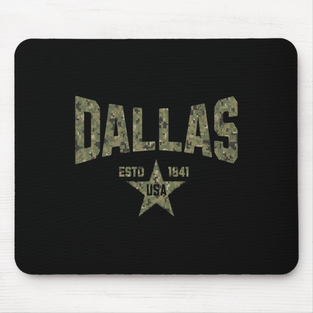 Mousepad Camuflagem Souvenir EUA Estrela Dallas Texas  (Frente)