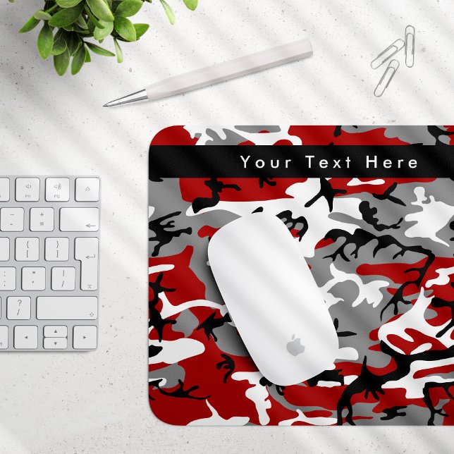Mousepad Camuflagem Vermelha e Cinza, Camuflagem, Militar,  (Criador carregado)
