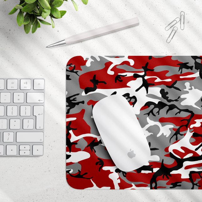 Mousepad Camuflagem Vermelha e Cinza, Militar, Exército (Criador carregado)