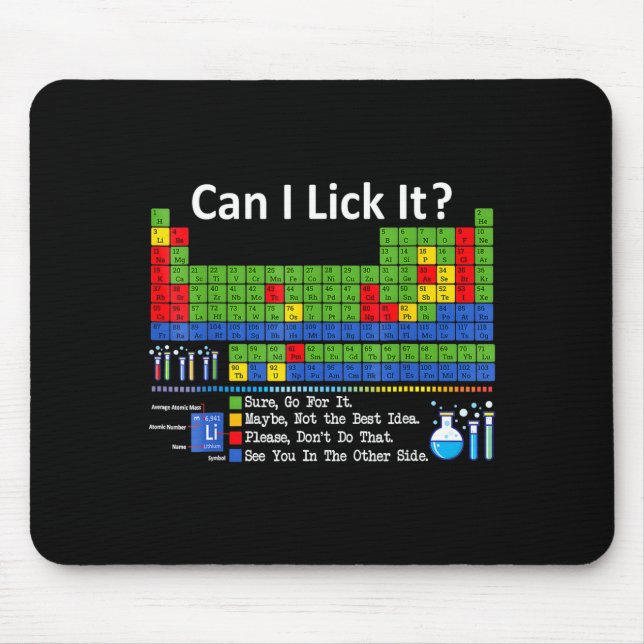 Mousepad Can I Lick It Periodic Table Chart Science Teacher (Frente)