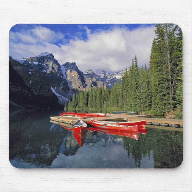Mousepad Canadá, Alberta, Lago Moraine. O vidro (Frente)