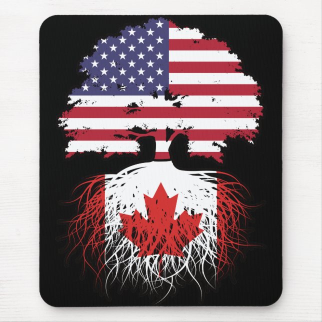 Mousepad Canadá Canadá Canadá americano Tree Roots Flag (Frente)