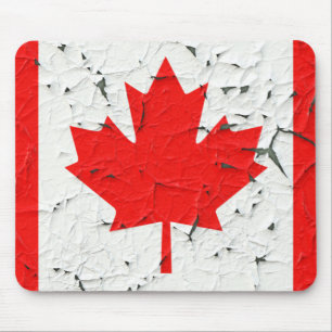 Mousepad Canadian Red Maple Leaf CANADA Peeling Paint looks
