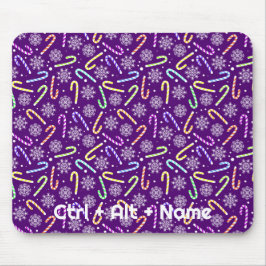 Mousepad Canas doces personalizáveis e flocos de neve em ro