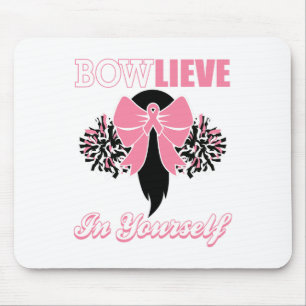 Mousepad Cancer Da Mama Do cheerleader Camisa Rosa Arco Che
