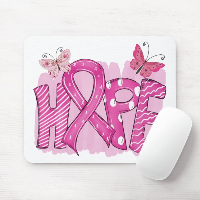 Mousepad Cancer da Mama do Guerreiro da Fúria Rosa (Com mouse)