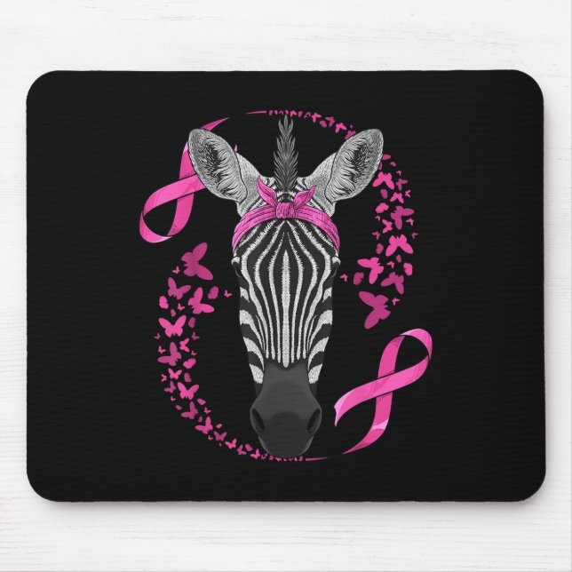 Mousepad Cancer de Bandana Rosa para a Consciência do Cance (Frente)