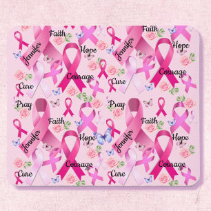 Mousepad Cancer de Mama de Palavras e Nomes de Faixa de Op