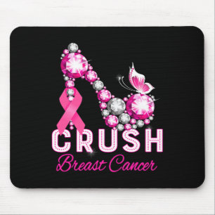 Mousepad cancer de mama do guerreiro do cancer de esmagamen