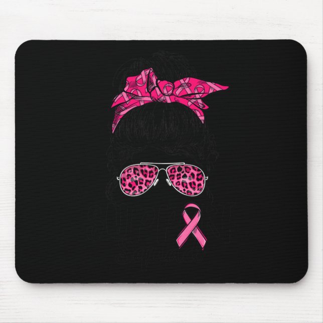 Mousepad Cancer de Mama do Guerreiro Rosa-Rosa-Cinzento-Cin (Frente)