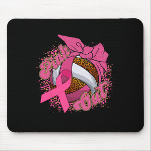 Mousepad Cancer de Mama rosa Pino do Volleybyll Leopard