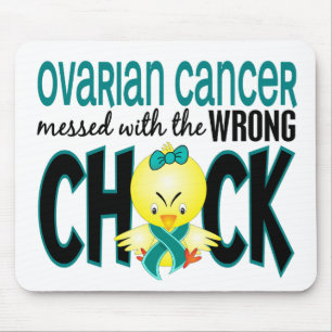 Mousepad Câncer de ovário sujado com o pintinho errado
