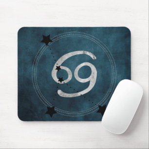 Mousepad Cancer do caranguejo azul-prateado zodíaco