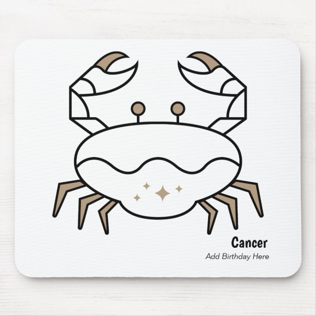 Mousepad Cancer do caranguejo personalizado do zodíaco pret (Frente)