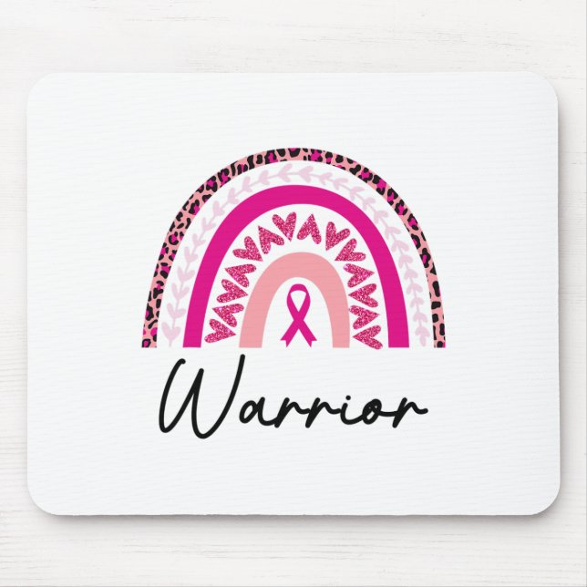 Mousepad Cancer Guerreiro Rosa Cancer Sensibilização Rainbo (Frente)