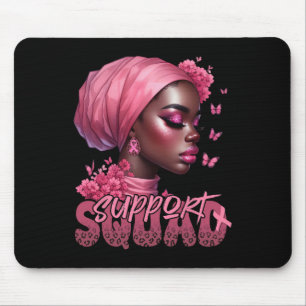 Mousepad Cancer Negra Camisa Suportando Mulheres Negras Esq
