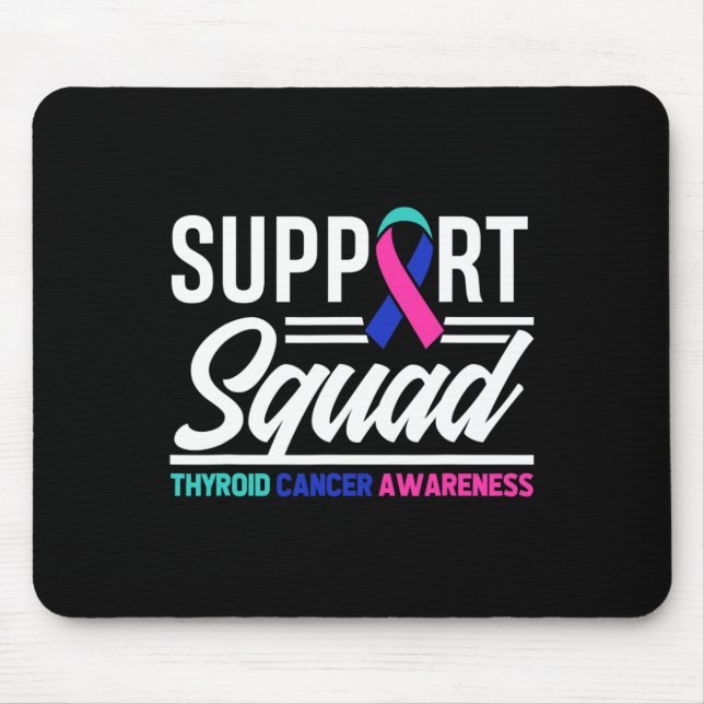 Mousepad Cancer Warrior Suporta Cancer da tireoide no quadr (Frente)