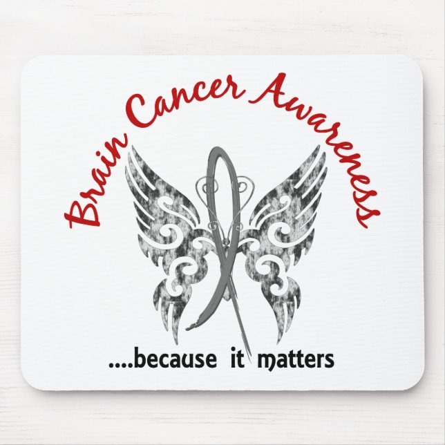 Mousepad Cancro cerebral da borboleta 6,1 do tatuagem do (Frente)