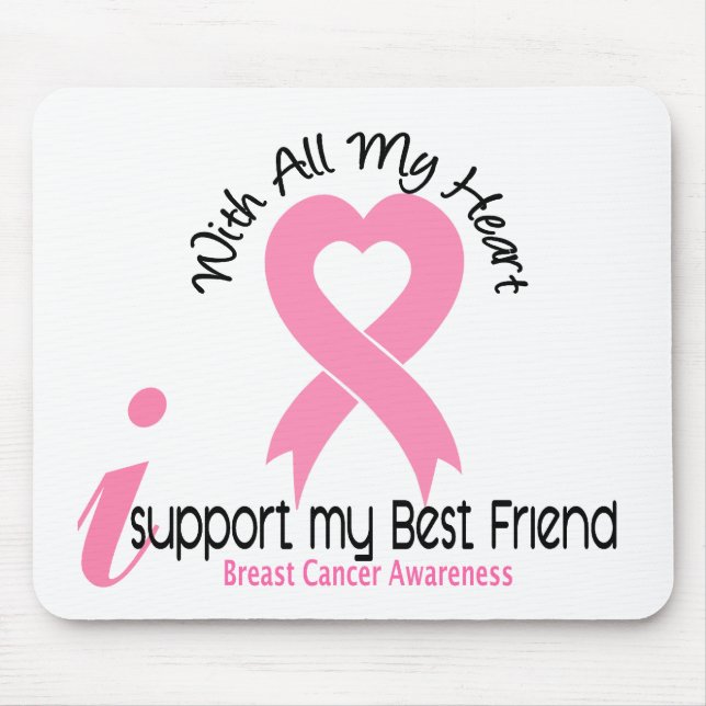 Mousepad Cancro da mama eu apoio meu melhor amigo (Frente)