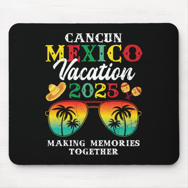 Mousepad Cancun Mexico Vacation 2025 Trip Beach Matching Fa (Frente)