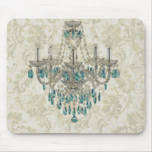 Mousepad candelabro francês do azul do país do damasco be