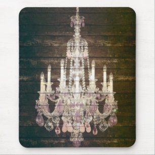 Mousepad Candelabro francês roxo de madeira do celeiro
