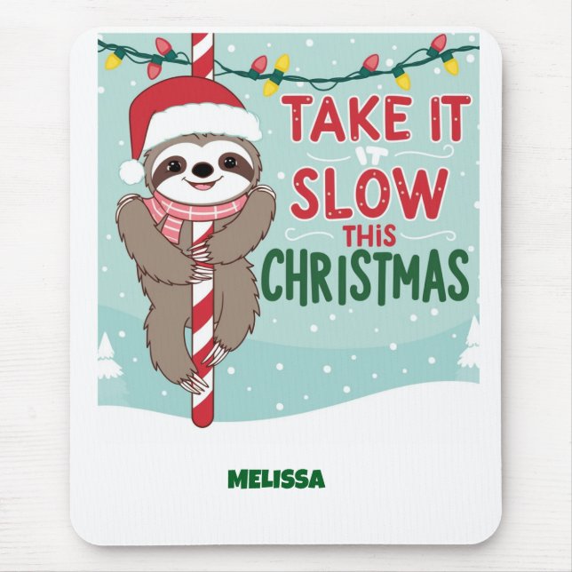 Mousepad candi cane,feliz natal, saudações de temporada, pa (Frente)